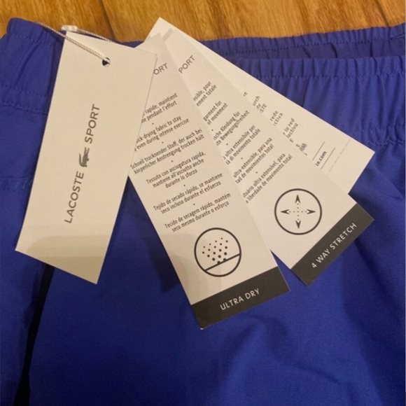 NWT LACOSTE SPORT WOMEN'S ULTRA DRY SHORTS Size 44- US 12 w/ 4 WAY STRETCH - Picture 3 of 13